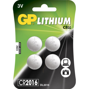 Batteri CR2016 - GP Lithium 3V (4-pack)