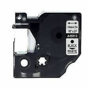 DYMO D1 tejp 12mmx7m svart text på vit