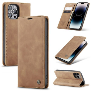 Fodral iPhone 14 PRO - CaseMe Plånboksfodral Brun