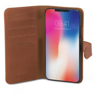 Fodral iPhone X / XS - Champion Läder Slim Brun
