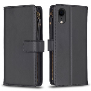 Fodral iPhone XR - 9 kortplatser svart