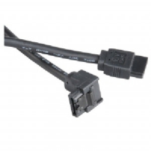 SATA kabel vinklad-rak (0.5m) med låsklips