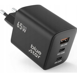 Laddare - USB-C 65W PD GaN | USB-A + 2xUSB-C