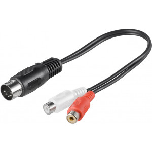 Ljudadapter DIN 5-pin hane - RCA x 2 hona kabel