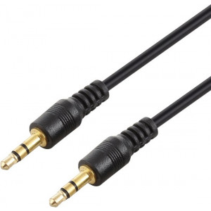 Ljudkabel 3.5mm - 3.5mm (ha-ha) 1m GOLD