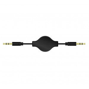Ljudkabel 3.5mm - 3.5mm (ha-ha) 1m Qnect Utdragbar