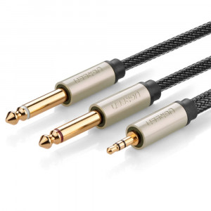 Ljudkabel 3.5mm - 6.35mm x 2 stereo hane - mono hona