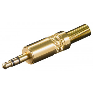 Ljudkontakt 3.5mm stereo 3-pin hane guld