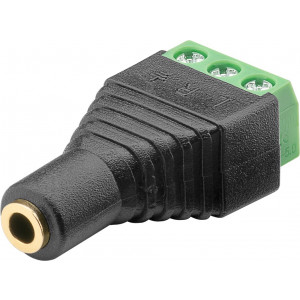 Ljudkontakt 3.5mm stereo 3-pin hona terminalblock