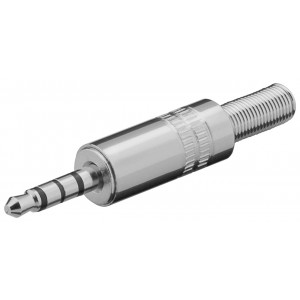Ljudkontakt 3.5mm stereo 4-pin hane svart