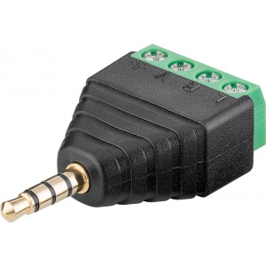 Ljudkontakt 3.5mm stereo 4-pin hane terminalblock