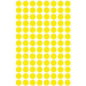 Märketiketter Runda 20mm 50-pack Gul