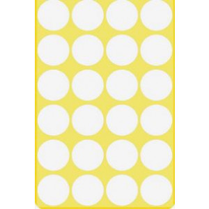 Märketiketter Runda 20mm 50-pack Vit