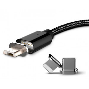 Magnetkabel 3-i-1 USB-C, Lightning, Micro-USB 2.4A 1m