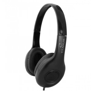 Headset 3.5mm On-Ear med inbyggd mikrofon, svart