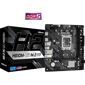 Moderkort S1700 H610 ASRock H610M-H2/M.2 D5 DDR5
