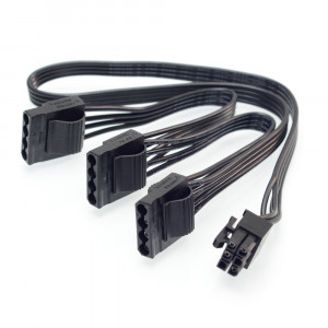Modulär PSU strömkabel 6 pin - 3 x Molex