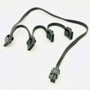 Modulär PSU strömkabel 6 pin - 4 x Molex