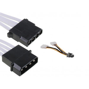 Modulär PSU strömkabel 6 pin - 2xMolex + 4pin 3.5"