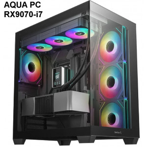 GAMING PC AQUA RX 9070 | INTEL i7-14700F | 64GB DDR5 | 2TB NVMe | WINDOWS 11 | STATIONÄR DATOR