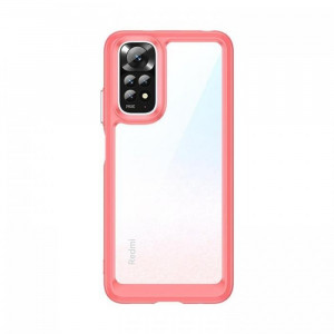 Skal Xiaomi Redmi Note 11 / 11S - Transparent Röd