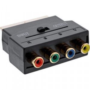 Adapter Scart - Komponentvideo RCA x 4 RGB (hane - hona)