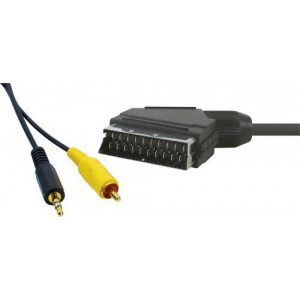 Scart - 3.5mm Stereo + RCA Video (10m)*