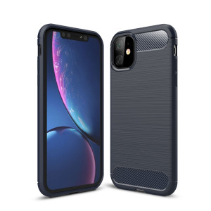 Skal iPhone 11 - Kolfibel Borstad Blå