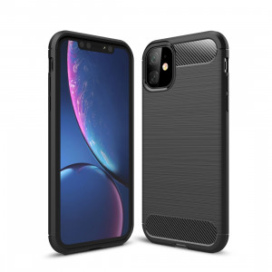 Skal iPhone 11 - Kolfibel Borstad Svart