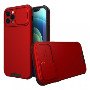Skal iPhone 12 PRO MAX - Skjutbar Kameraskydd Röd