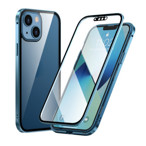 Skal iPhone 16e / 14 / 13 - Dubbelsidig Magnetisk Härdat Blå