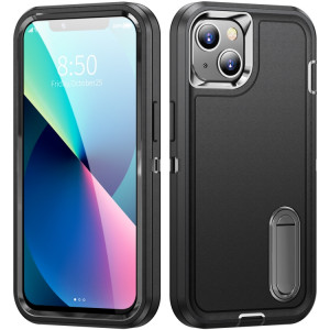 Skal iPhone 16e / 14 / 13 - Ruggat 3i1 Hållare Svart