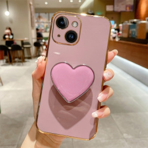 Skal iPhone 14 - Rosa med Hjärta Hållare
