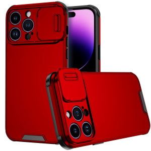 Skal iPhone 14 PRO MAX - Skjutbar Kameraskydd Röd