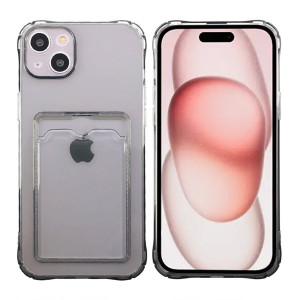 Skal iPhone 15 - Transparent med Korthållare