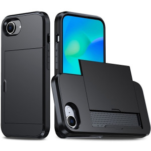 Skal iPhone 16e - Armor med kortplats Svart
