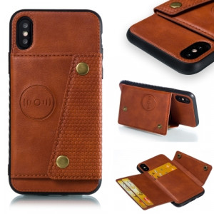 Skal iPhone X/XS - Kortplats Magnetisk Brun