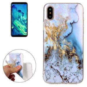 Skal iPhone X/XS - TPU Marmor Blå