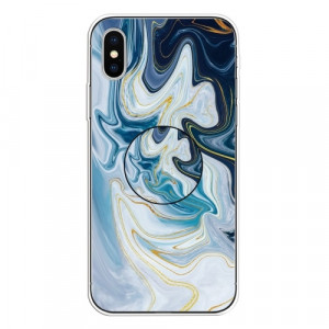 Skal iPhone X/XS - TPU Marmorlack Blå
