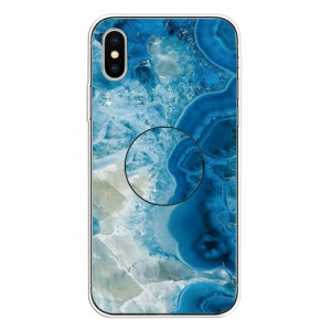 Skal iPhone X/XS - TPU Marmorlack Blå