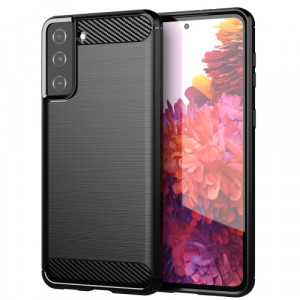 Skal Samsung Galaxy S21+ - Kolfiber Borstad Svart