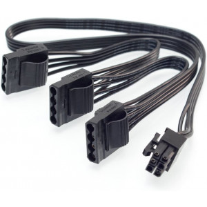 Modulär PSU strömkabel 6 pin - 3xMolex + 4pin 3.5"