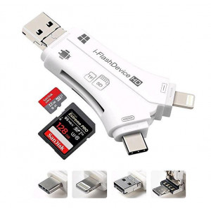 Minneskortläsare USB-A/USB-C/microUSB/Lightning