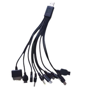 USB-A - Laddkabel Multi med 10 olika kontakter