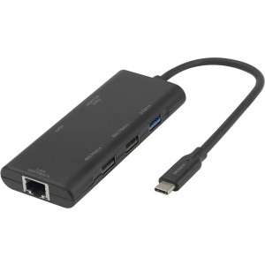 USB-C-dockningsstation HDMI, USB-A, RJ45