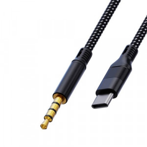USB-C - 3.5mm Aux kabel hane - hane 1.2m slitstark