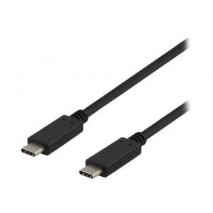 USB-C - USB-C kabel 100W 1m Slitstark flätad svart