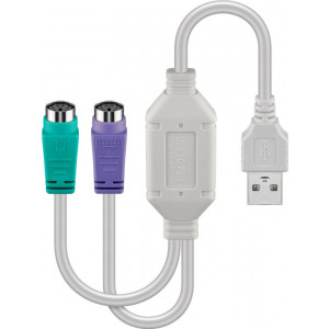 USB - PS/2 x 2 Adapter hane - hona för Mus och Tangentbord (Aktiv)