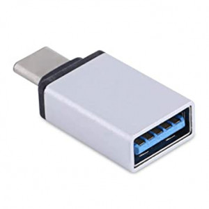 USB-C - USB-A adapter (hane - hona) OTG silver