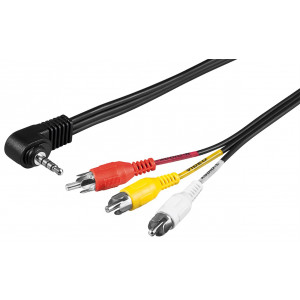 Videokabel 3.5mm 4-pin - RCA x3 komposit (ha-ho)